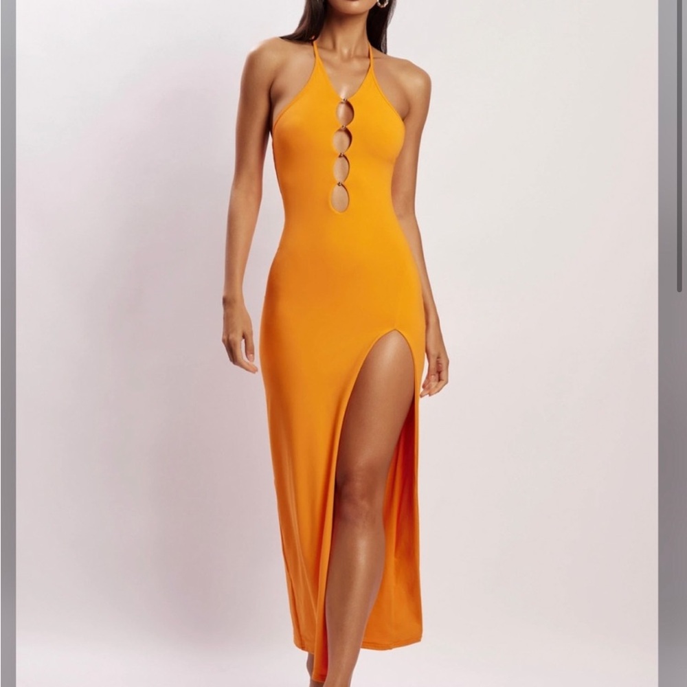 Meshki Tangerine Beaded Dress